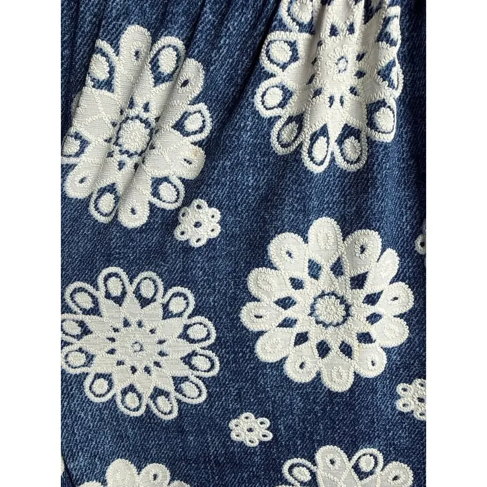 Pink Coconut Blue Floral Lace Hem Dress - Picture 8 of 8